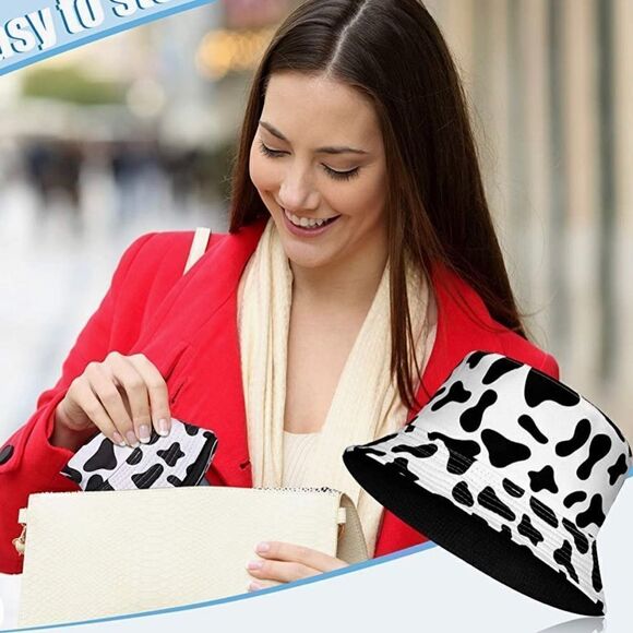 Bucket Hat Cherry print Reversible Bucket - Picture 3 of 8